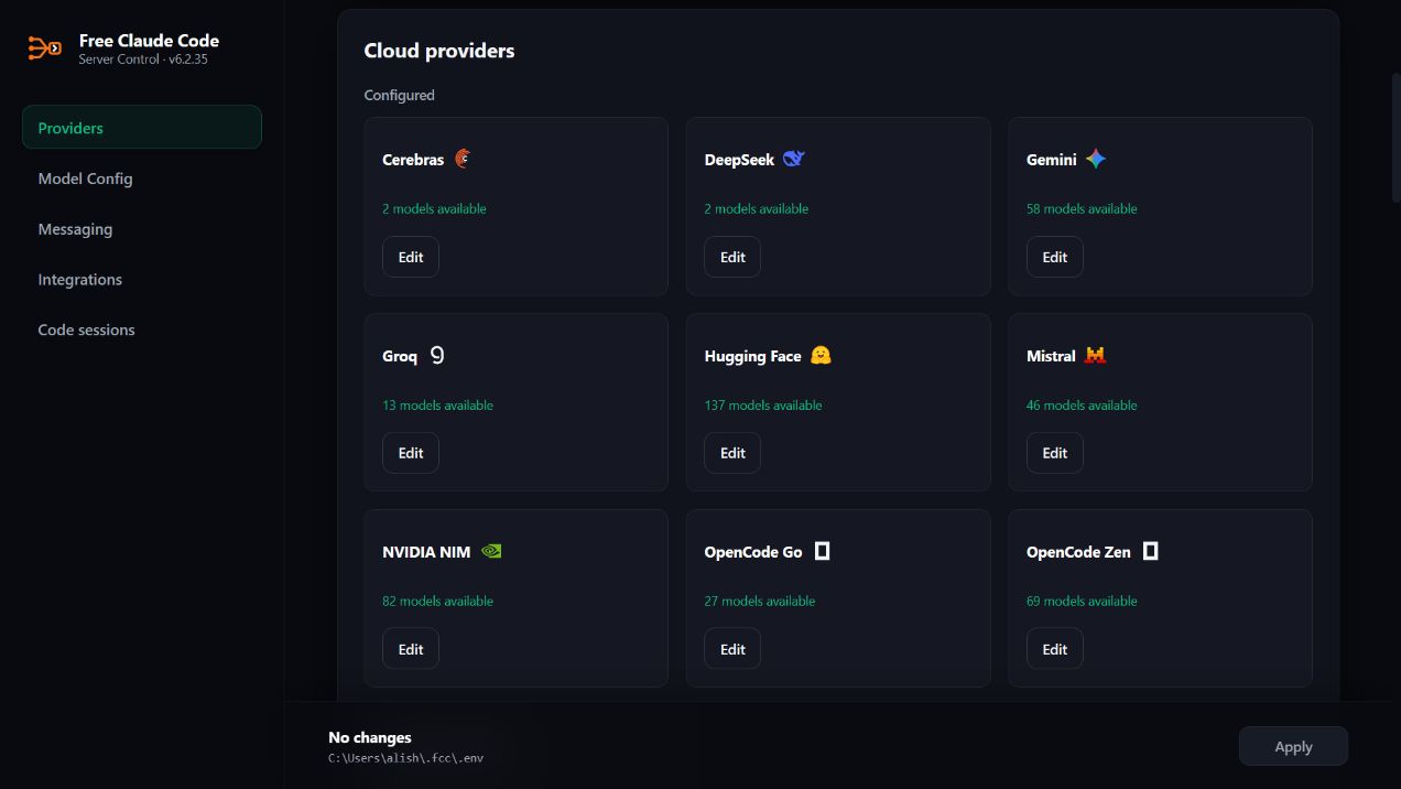 Admin UI and model selector screen