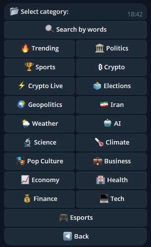 Market exploration, live sports, and bet execution interface