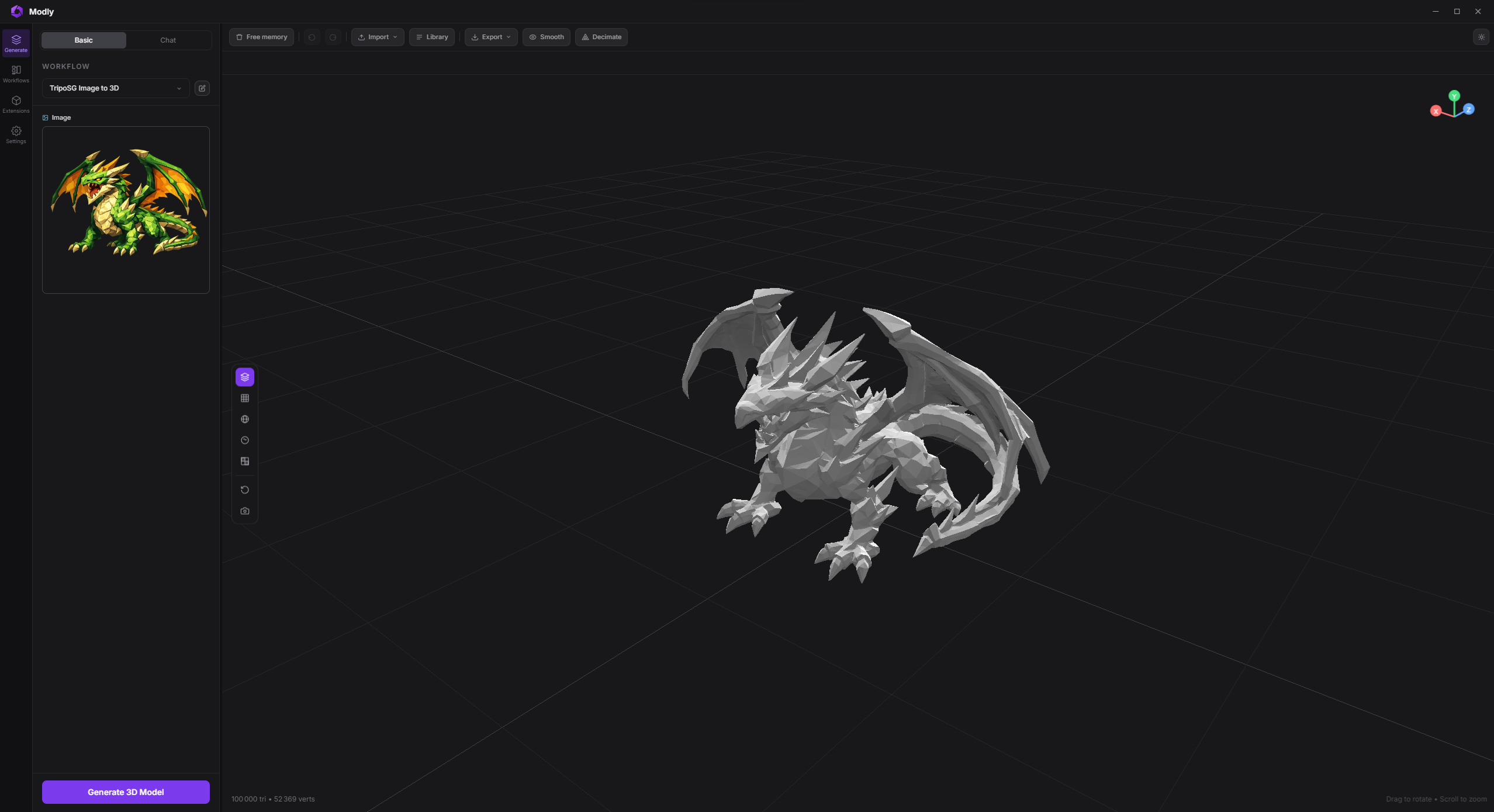 Modly 데스크톱 애플리케이션 인터페이스